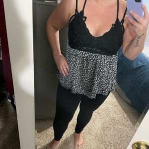 Large lace peplum top